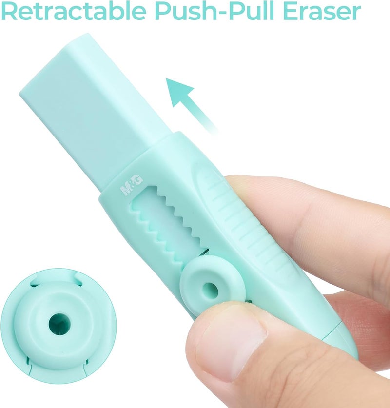 MG 4 Pcs Cute Erasers for Kids Sliding Retractable Pencil Erasers, Push Pull Design Cute Erasers Stationery Supplies for Kids Back to School Supplies for Office - Image 2